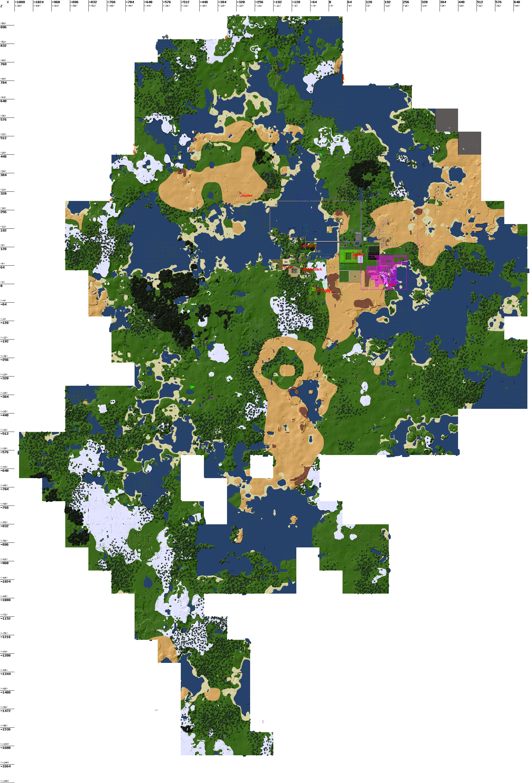 Map of the Minetest Family World